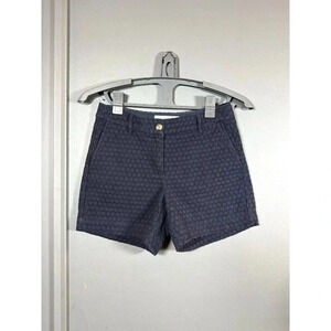 BODEN Blue Eyelet Embroidered Shorts Size 4R Chino 100% Cotton‎ Navy Preppy